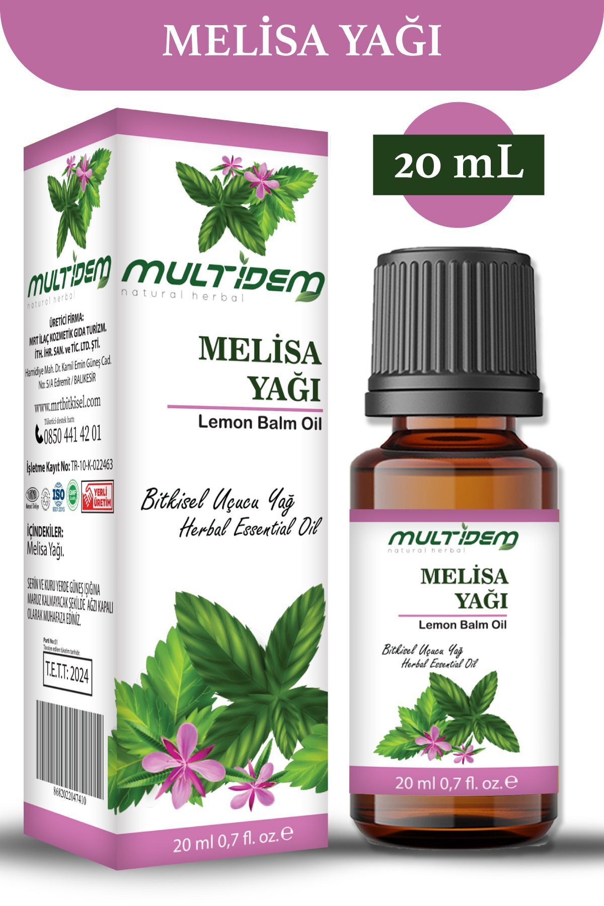 Melisa Yağı 20 mL | Aromatik Bitkisel Bakım Yağı, Yatıştırıcı, Rahatlatıcı ve Besleyici Cilt Bakım Yağı