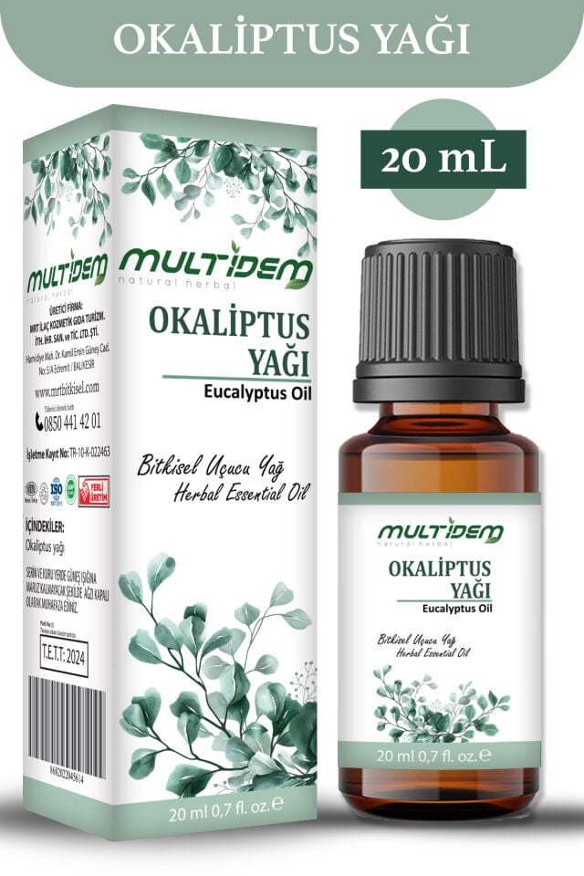 Okaliptüs Uçucu Yağı 20 mL | Doğal Okaliptüs Uçucu Yağı, Ferahlatıcı, Canlandırıcı ve Aromaterapik Bakım Yağı