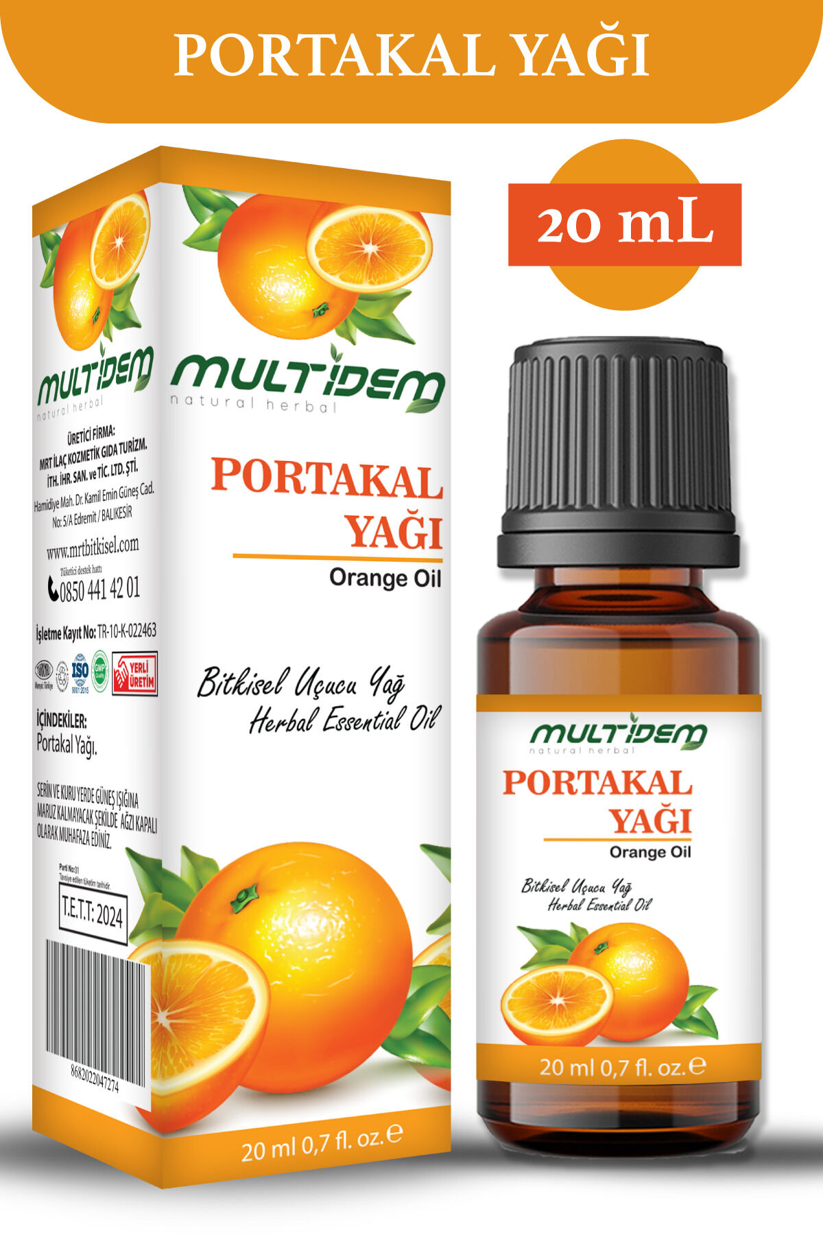 Portakal Uçucu Yağı 20 mL | Doğal Narenciye Uçucu Yağı, Canlandırıcı, Ferahlatıcı ve Aromaterapik Bakım Yağı