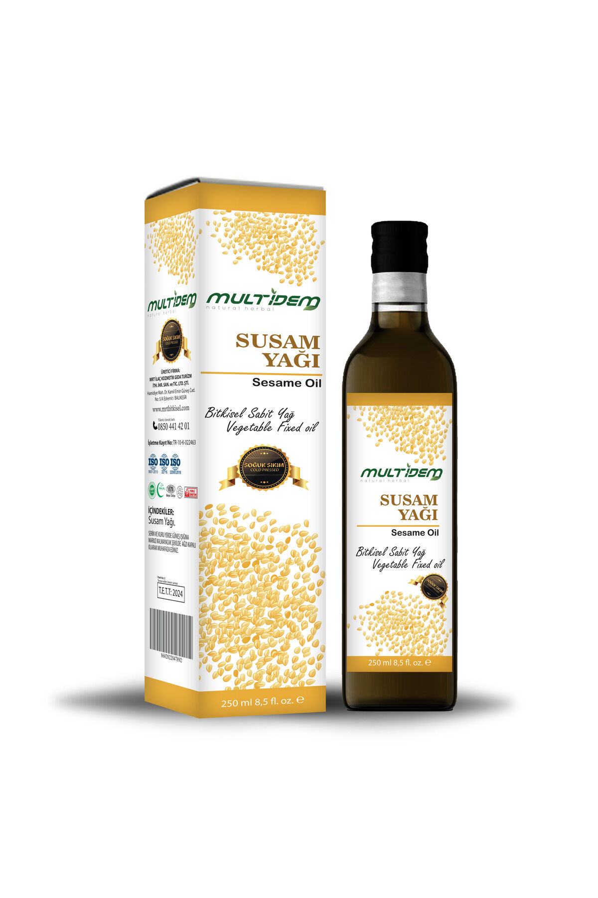 Susam Yağı 250 mL | Soğuk Sıkım, Bitkisel Bakım ve Gıda Amaçlı Kullanıma Uygun, Yoğun Besleyici ve Nemlendirici Yağ