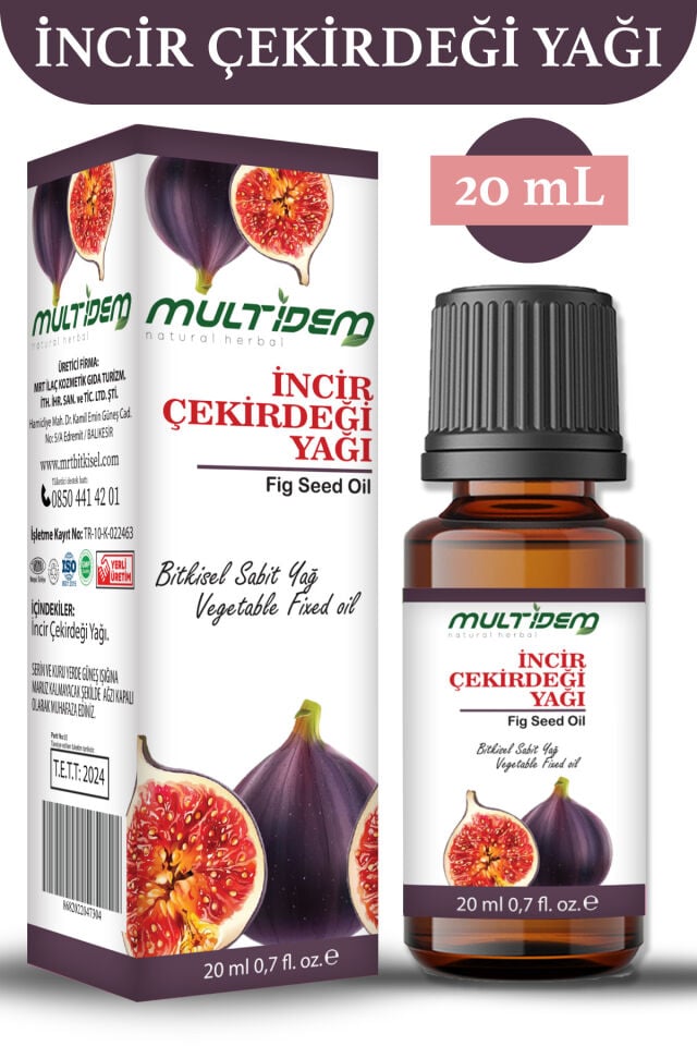 İncir Çekirdeği Yağı 20 mL | Zeytinyağı İle Seyreltilmiş, Besleyici ve Nemlendirici Cilt Bakım Yağı