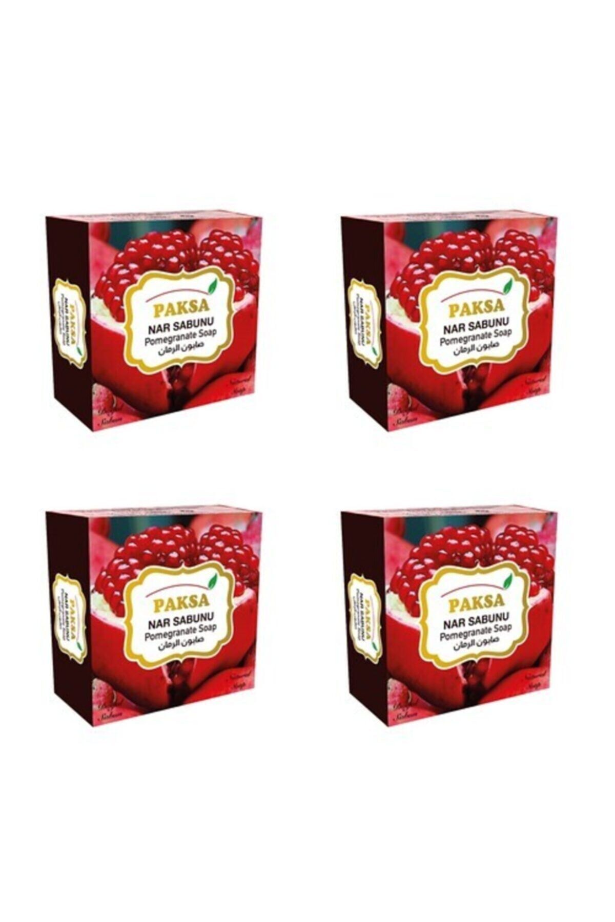 Doğal Nar Sabunu 4 x 125 gr | Nar Özlü, Antioksidan Etkili, Canlandırıcı ve Işıltı Verici Bakım Sabun Seti