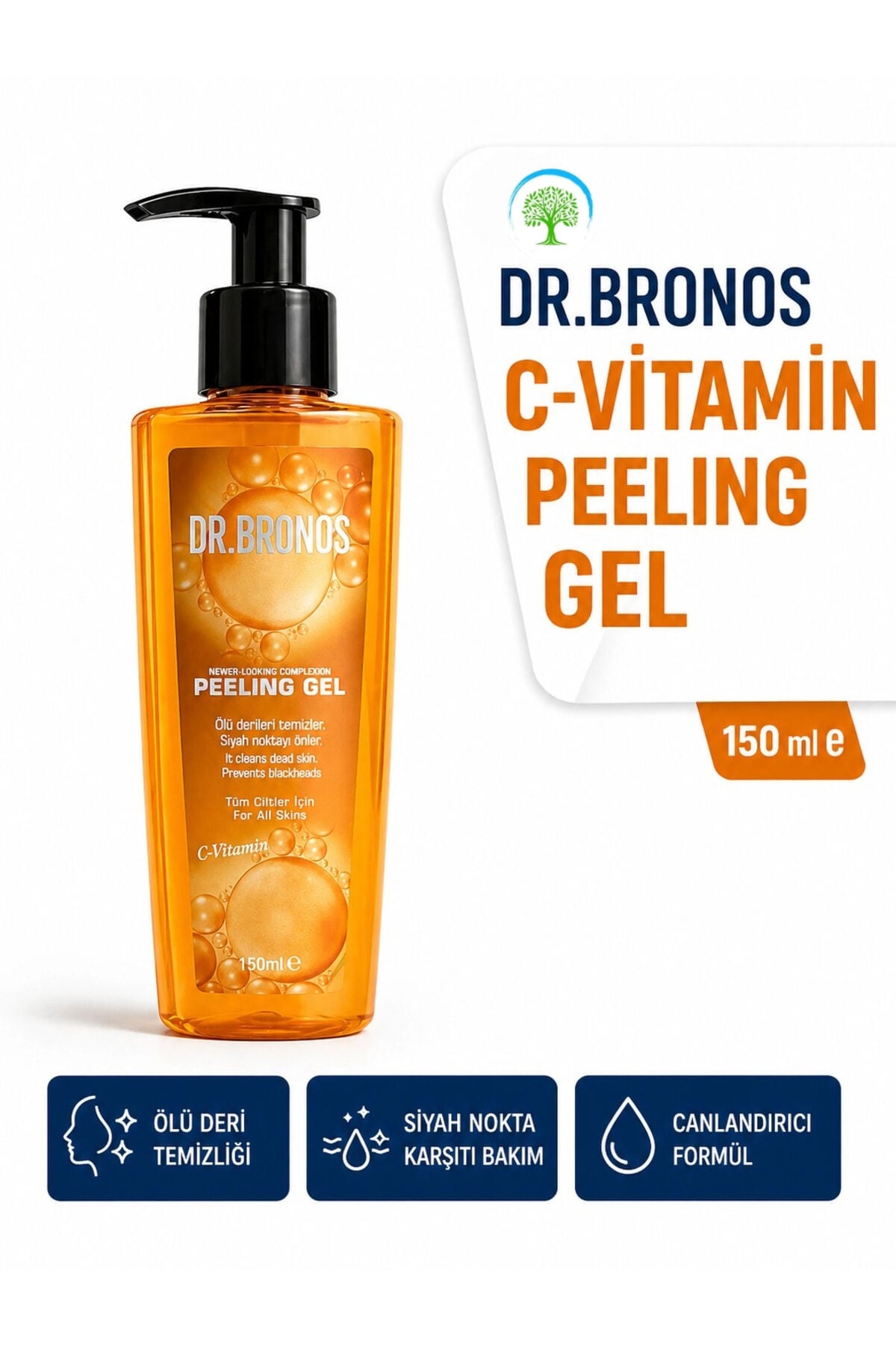 C Vitaminli Peeling Jel 150 ml | Aydınlatıcı ve Yenileyici Cilt Bakım Peelingi