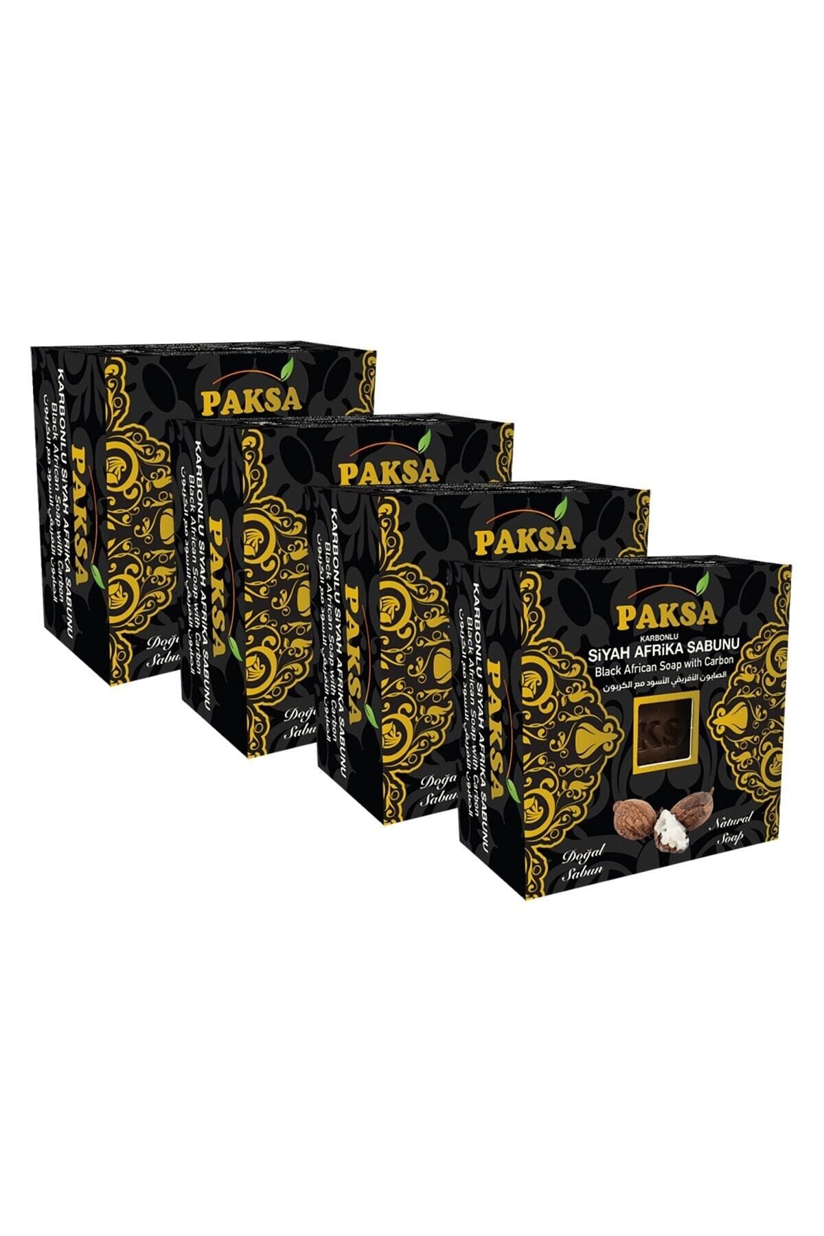 Karbonlu Siyah Afrika Sabunu 4 x 125 gr | Aktif Karbon Katkılı, Derinlemesine Arındırıcı, Gözenek Temizleyici ve Dengeleyici Bakım Sabun Seti