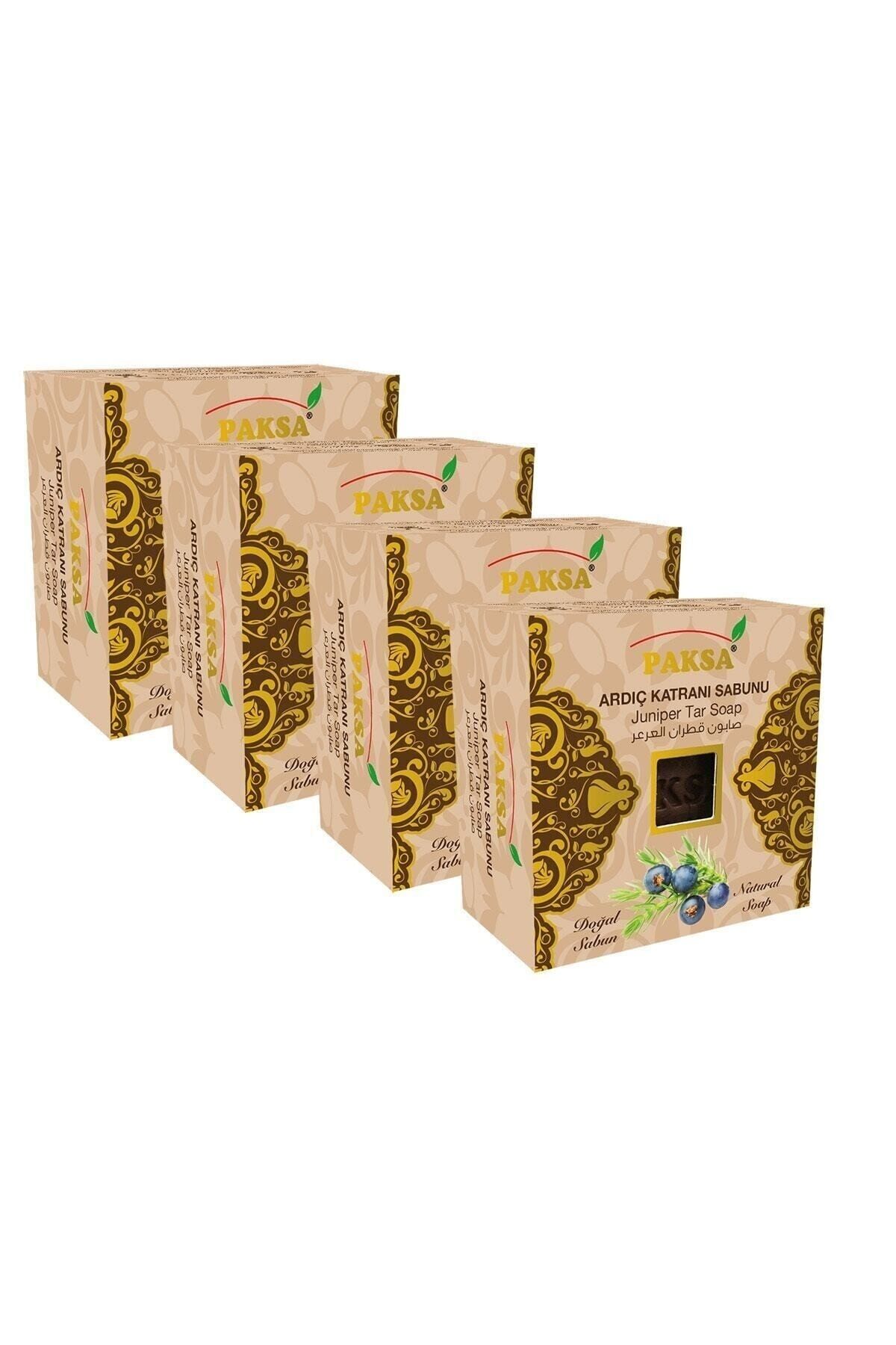 Ardıç Katranı Sabunu 4 x 125 gr | Geleneksel Ardıç Katranı Özlü, Arındırıcı, Dengeleyici ve Rahatlatıcı Bakım Sabun Seti