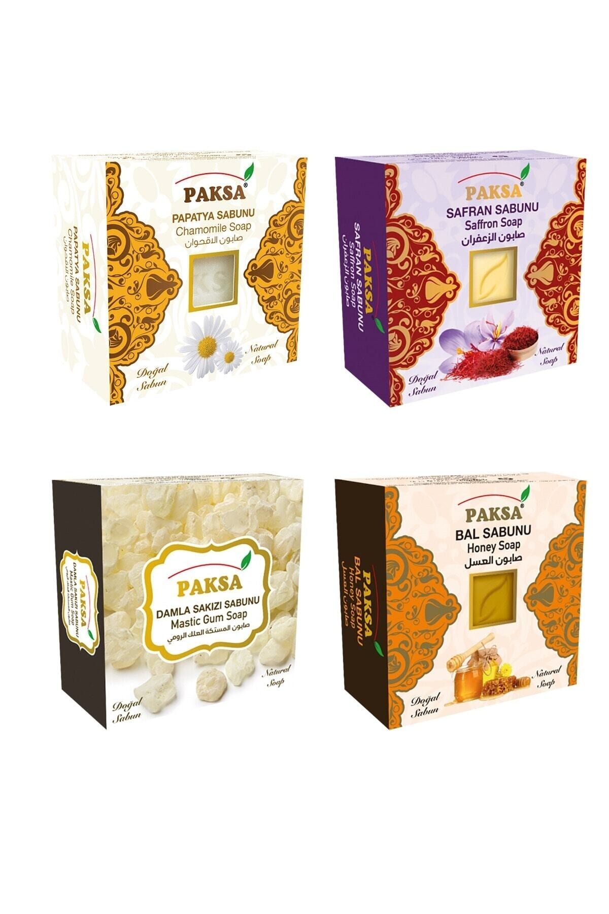 Papatya, Safran, Damla Sakızı ve Bal Özlü Karışık Bitkisel Sabun Seti 4 x 125 gr | Yatıştırıcı, Aydınlatıcı ve Besleyici Bakım Sabun Seti