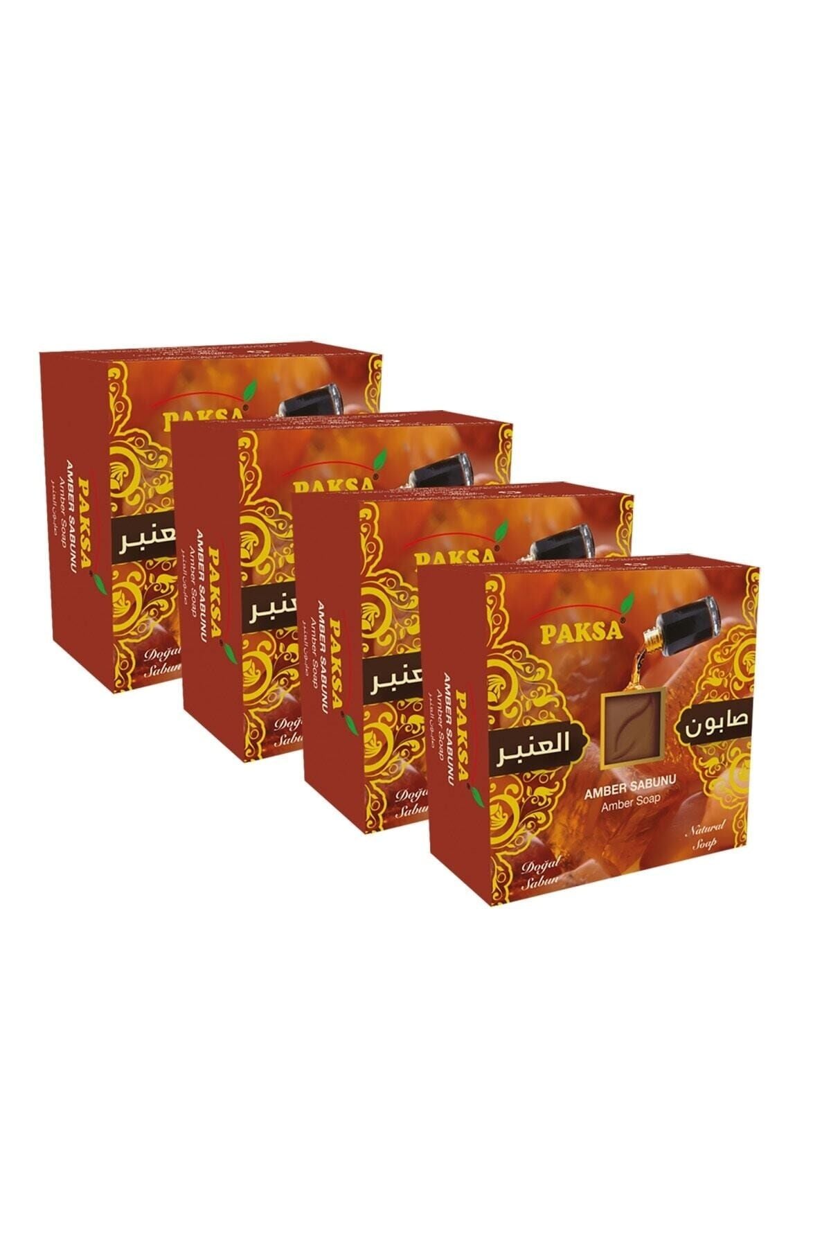 Amber Sabunu 4 x 125 gr | Amber Özlü, Odunsu ve Kalıcı Kokulu, Arındırıcı Bakım Sabun Seti
