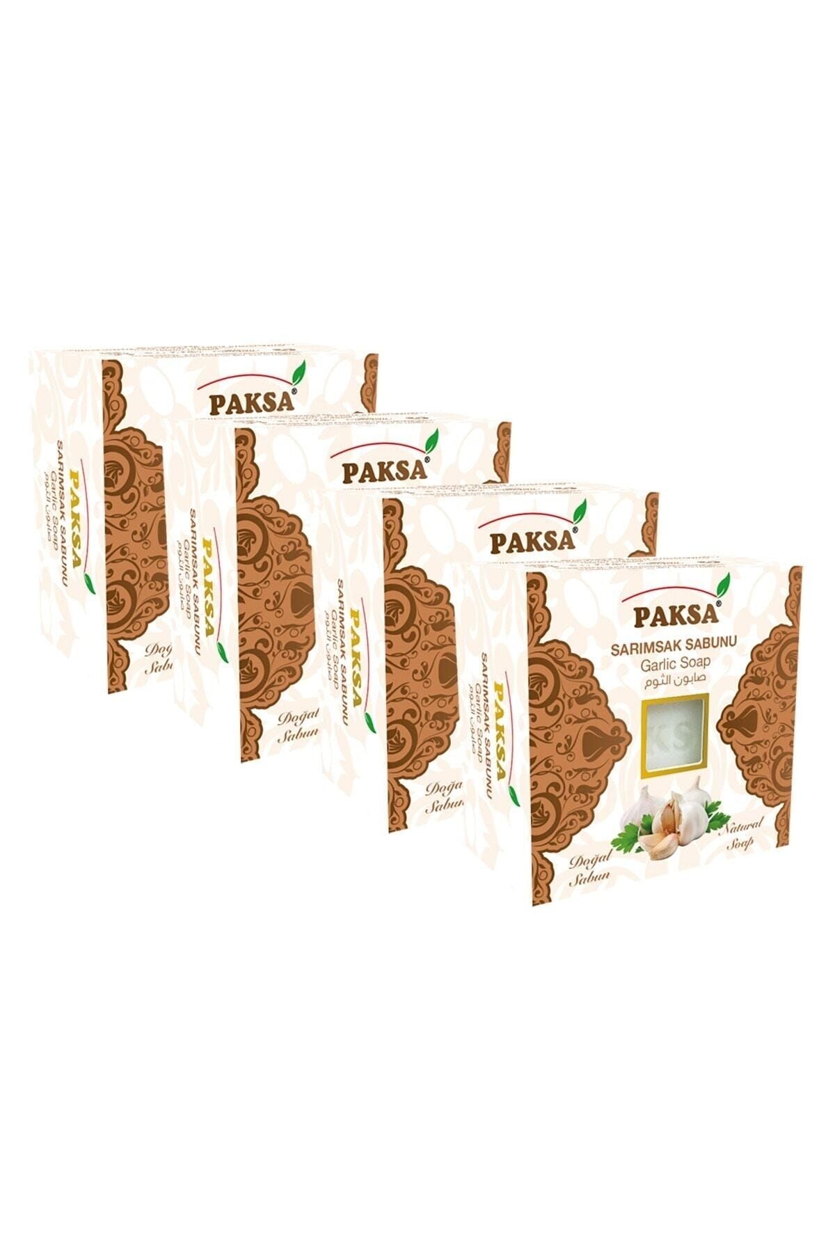 Sarımsak Sabunu 4 x 125 gr | Sarımsak Özlü, Güçlendirici, Besleyici ve Saç-Cilt Bakım Sabun Seti