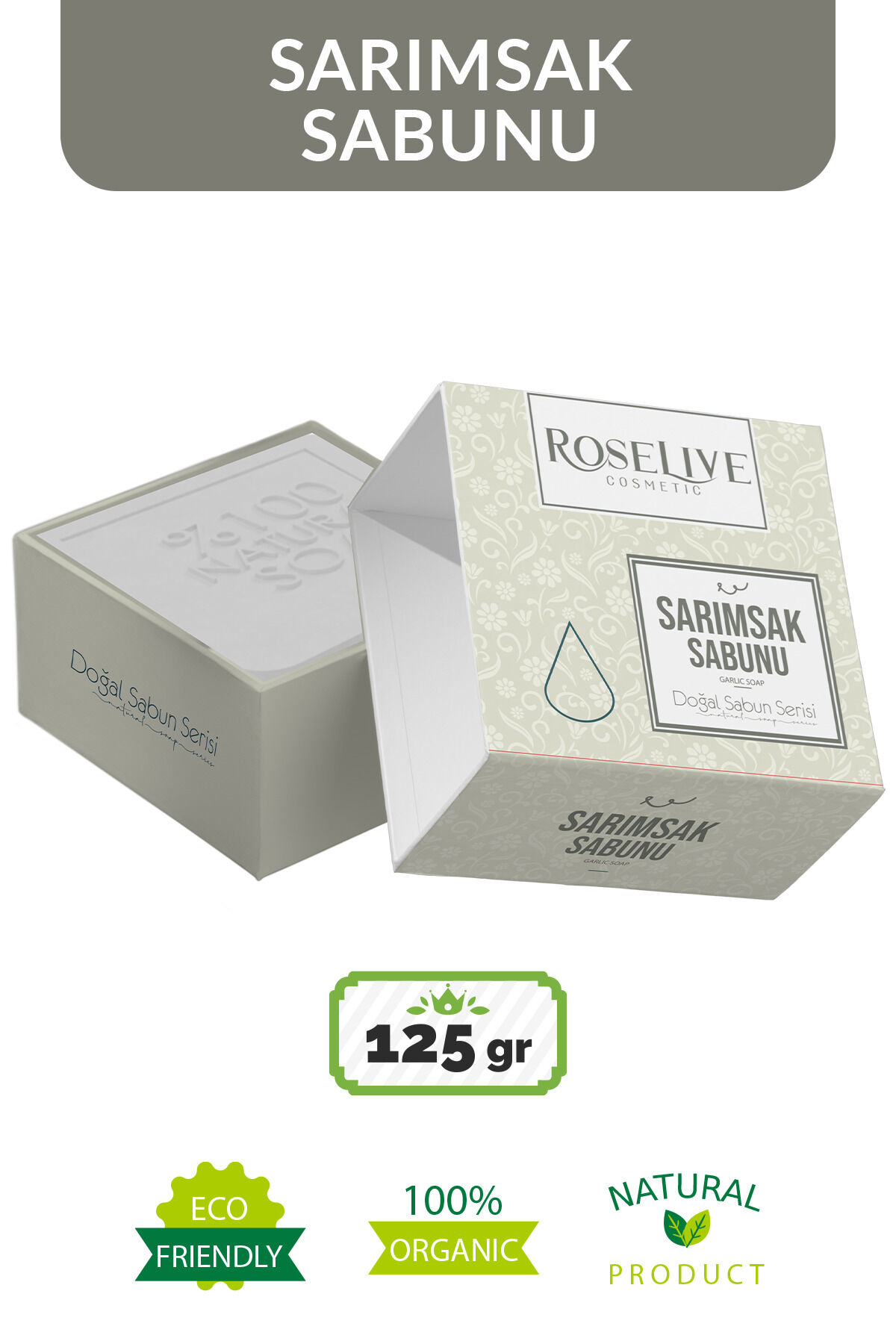 Sarımsak Sabunu 125 gr | Sarımsak Özlü, Saç Köklerini Besleyici, Güçlendirici ve Derinlemesine Arındırıcı Geleneksel Sabun