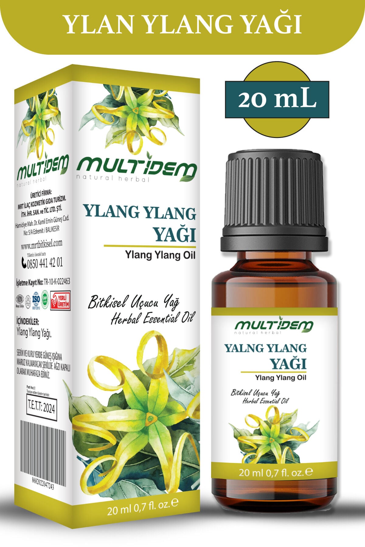 Ylang Ylang Uçucu Bitkisel Yağı 20 ml |  Doğal Uçucu Yağ, Rahatlatıcı, Dengeleyici ve Hoş Kokulu Kişisel Bakım Seti