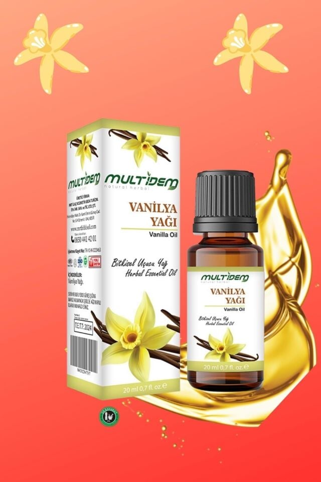 Vanilya Yağı 2 x 20 ml | Doğal Vanilya Özlü, Nemlendirici, Yatıştırıcı ve Ferah Kokulu Bitkisel Bakım Yağı Seti