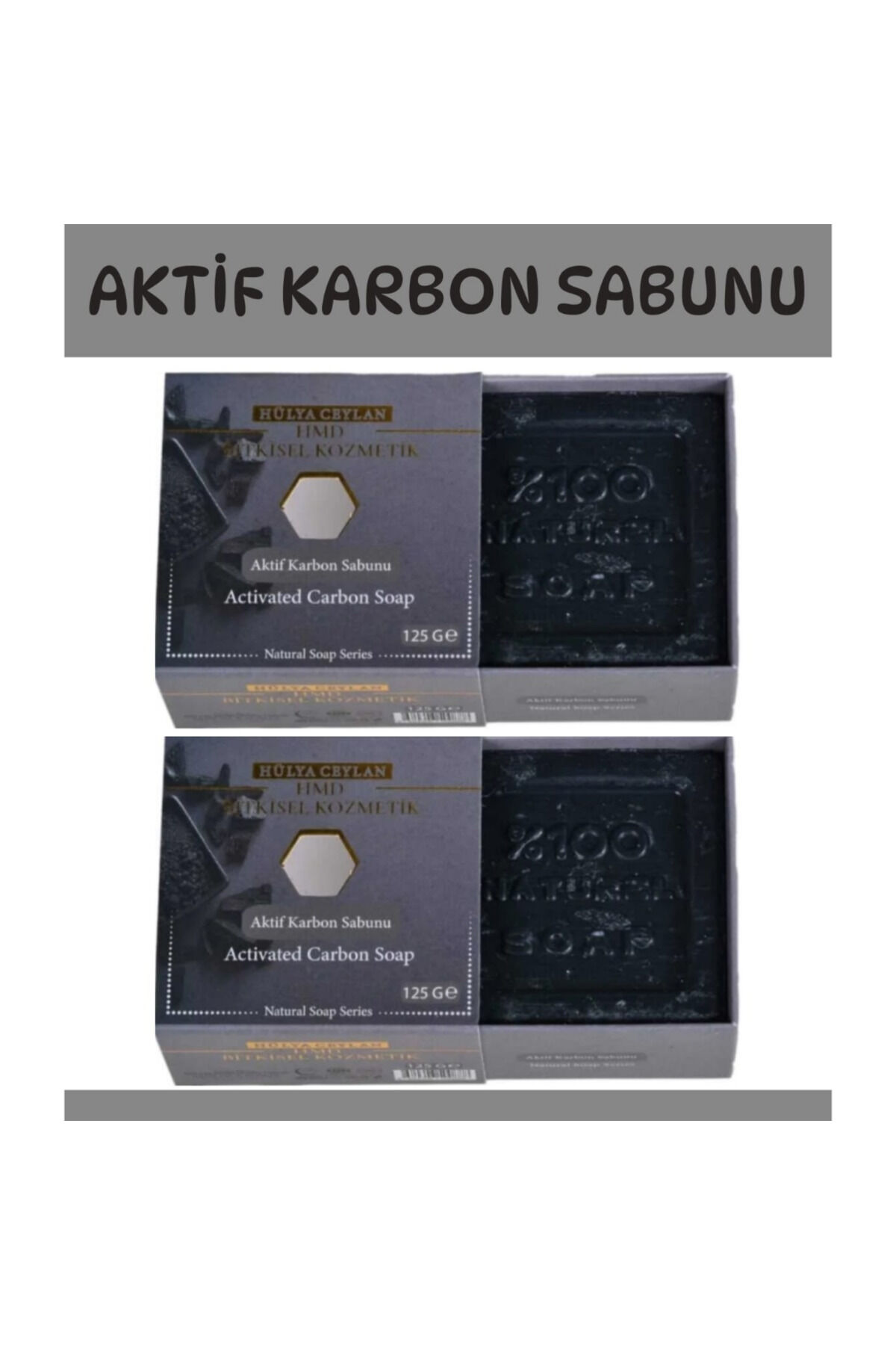Aktif Karbon Sabunu 2 x 125 gr | Gözenek Arındırıcı, Detoks Etkili, Yağ Dengeleyici ve Derinlemesine Temizleyici Geleneksel Sabun Seti