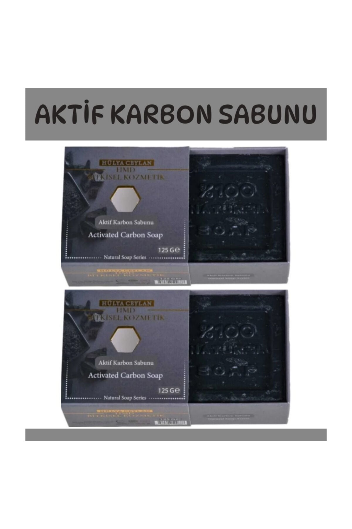 Aktif Karbon Sabunu 2 x 125 gr | Gözenek Arındırıcı, Detoks Etkili, Yağ Dengeleyici ve Derinlemesine Temizleyici Geleneksel Sabun Seti