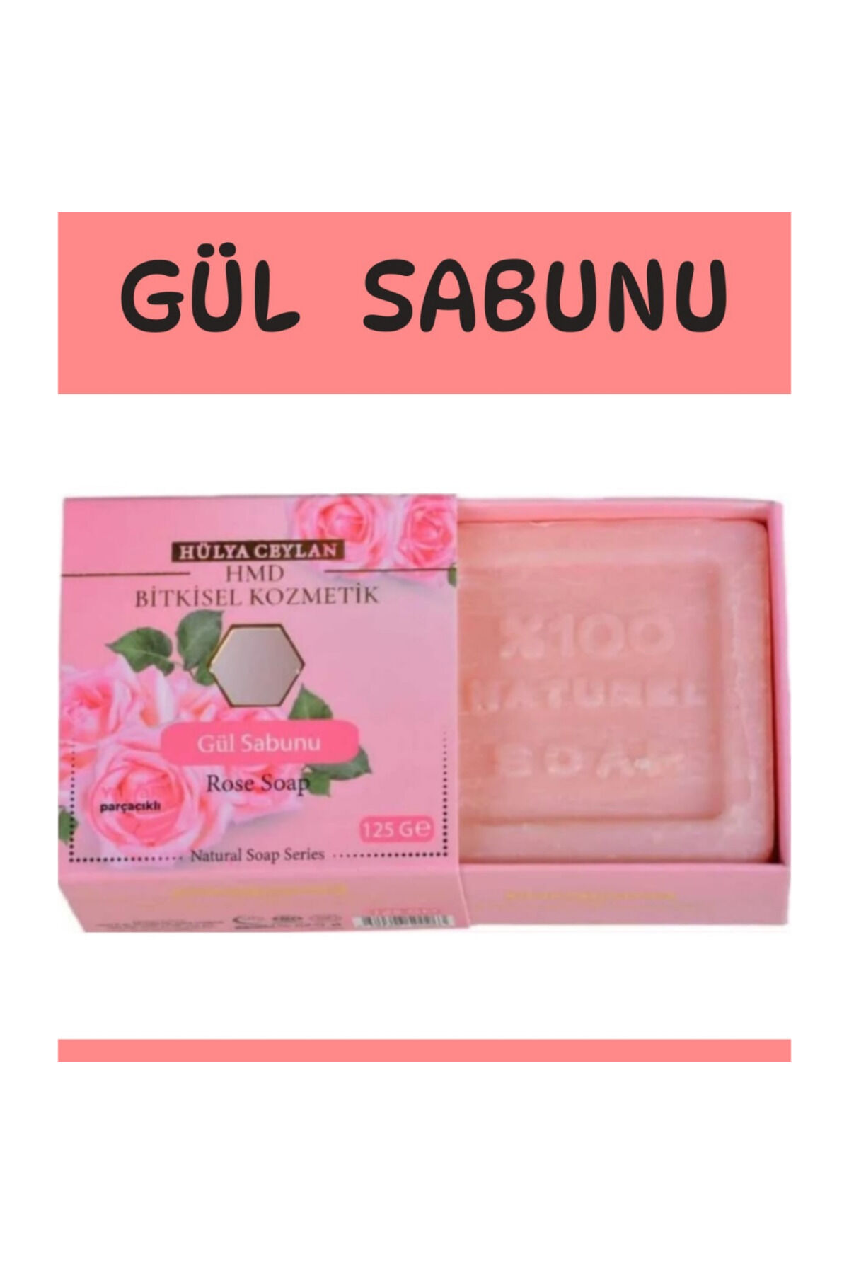 Gül Sabunu 125 gr | Doğal Gül Özlü, Nemlendirici, Ferahlatıcı ve Besleyici Geleneksel Sabun