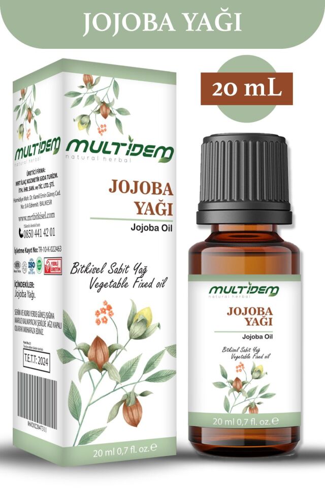 Jojoba Yağı 20 ml | Cilt ve Saç Bakımı İçin Saf, Dengeleyici ve Nemlendirici Bitkisel Sabit Yağ