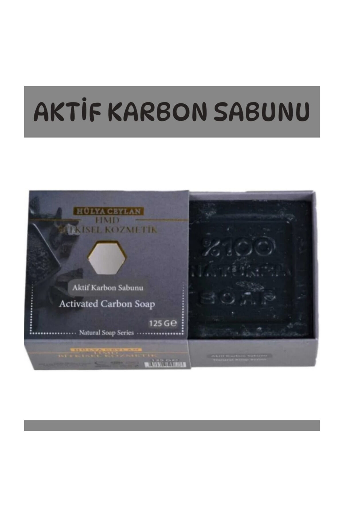 Aktif Karbon Sabunu 125 gr | Gözenek Arındırıcı, Detoks Etkili, Yağ Dengeleyici ve Derinlemesine Temizleyici Geleneksel Sabun