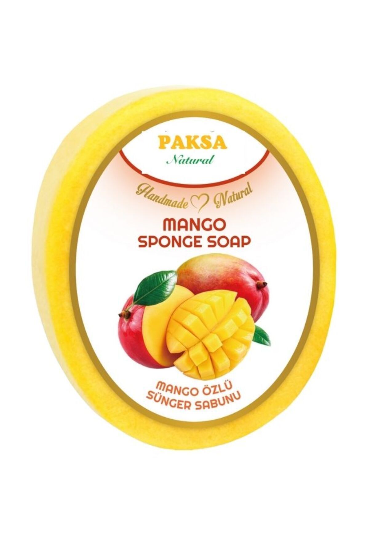 Doğal Mango Süngerli Duş Sabunu 125 gr | Mango Özlü, Peeling Etkili, Nemlendirici ve Canlandırıcı Banyo Sabunu