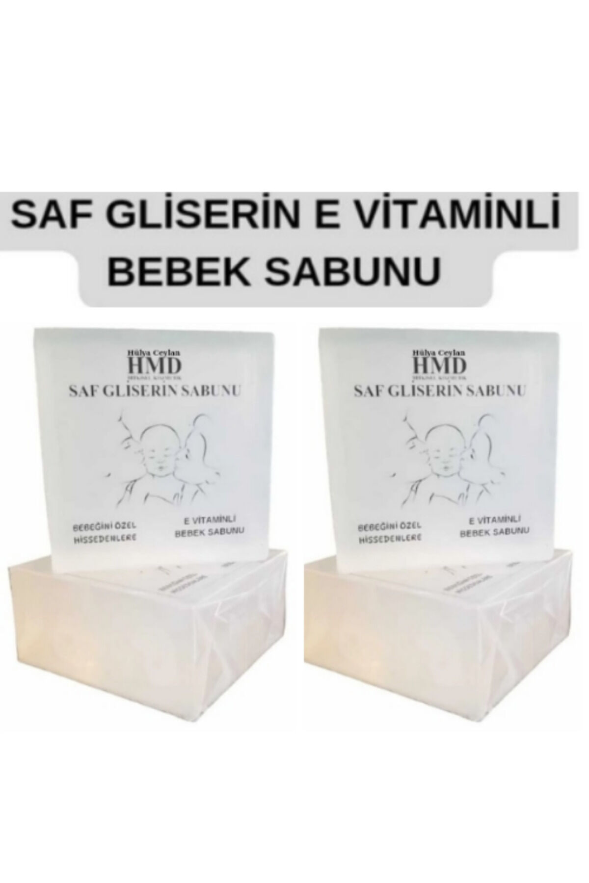 Saf Gliserin Baby Bebek Sabunu 2 x 120 gr | E Vitaminli, Nemlendirici, Temizleyici Doğal Bitkisel Şeffaf Sabun Seti