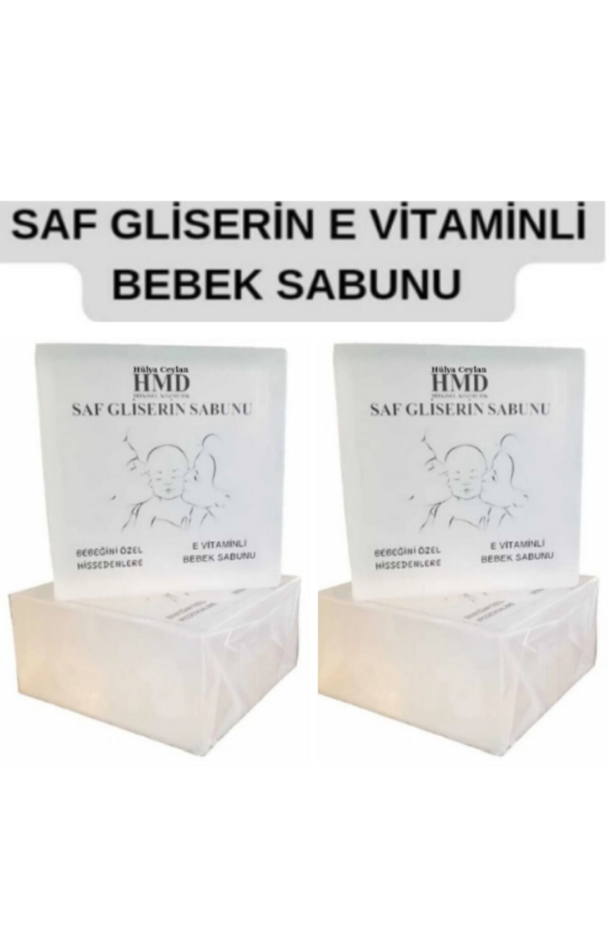 Saf Gliserin Baby Bebek Sabunu 2 x 120 gr | E Vitaminli, Nemlendirici, Temizleyici Doğal Bitkisel Şeffaf Sabun Seti