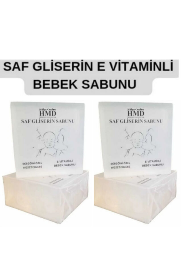 Saf Gliserin Baby Bebek Sabunu 4 x (Standart Boy) | E Vitaminli, Nemlendirici, Temizleyici Doğal Bitkisel Şeffaf Sabun Seti