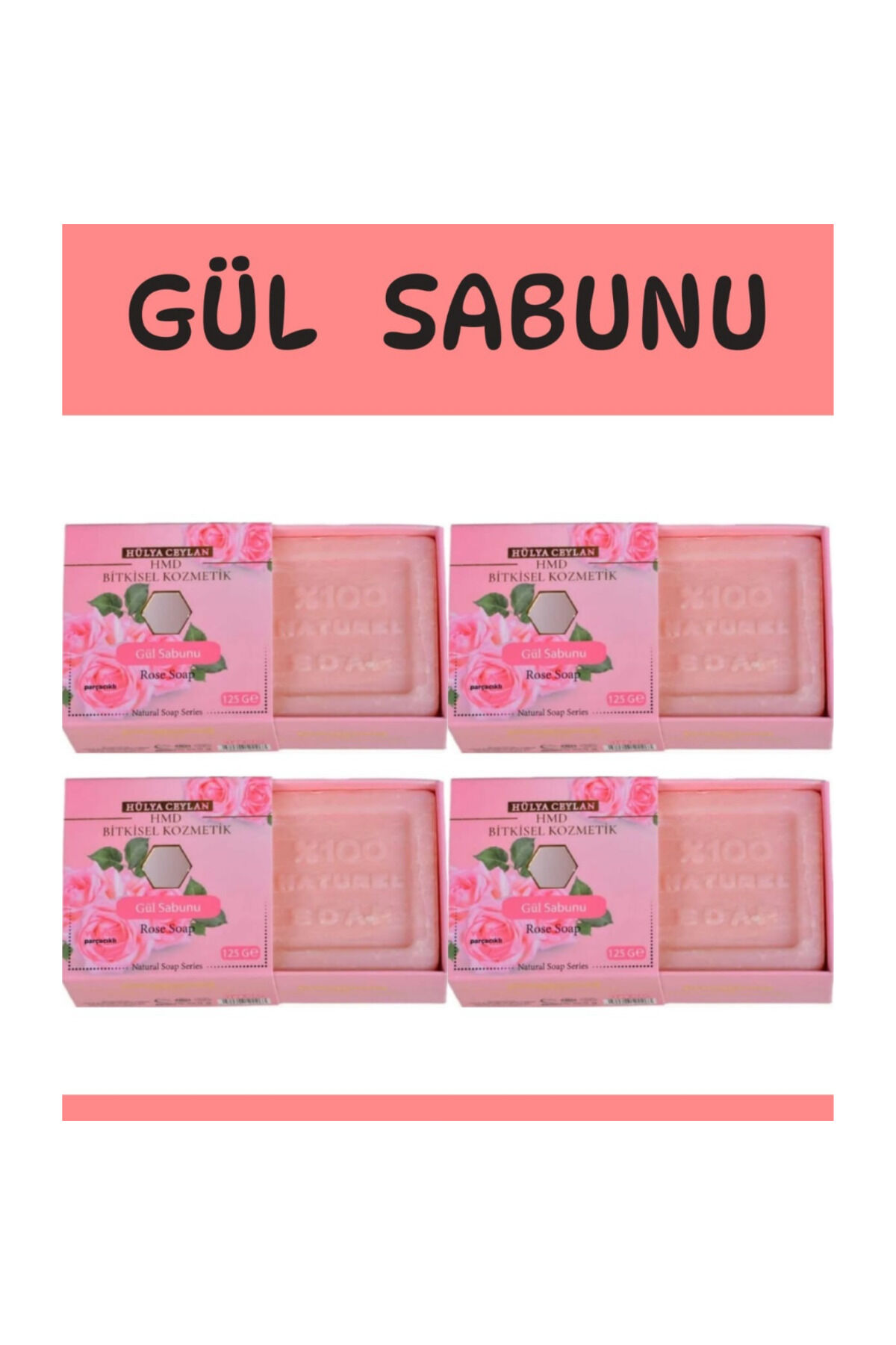 Gül Sabunu 125 gr | Doğal Gül Özlü, Cilt Bakımı İçin Besleyici, Nemlendirici ve Ferahlatıcı Geleneksel Sabun