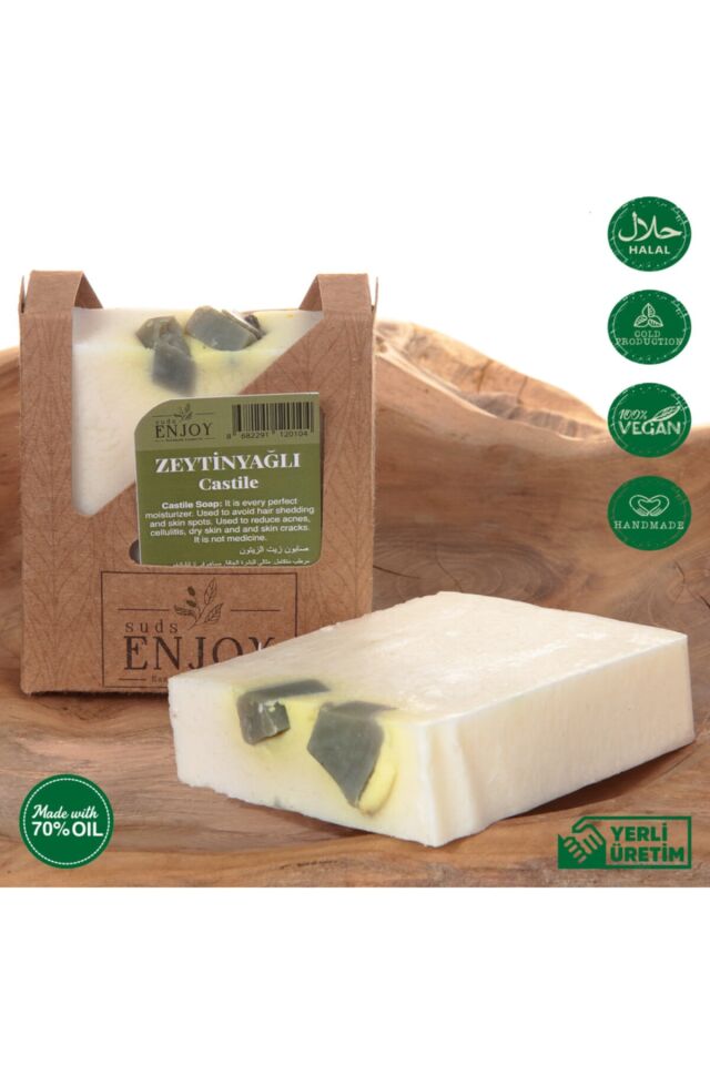 El Yapımı Zeytinyağlı Sabun 100 gr | Doğal Zeytinyağlı, Cilt ve Saç Bakımı İçin Besleyici, Yumuşatıcı ve Nem Dengeleyici Geleneksel Sabun