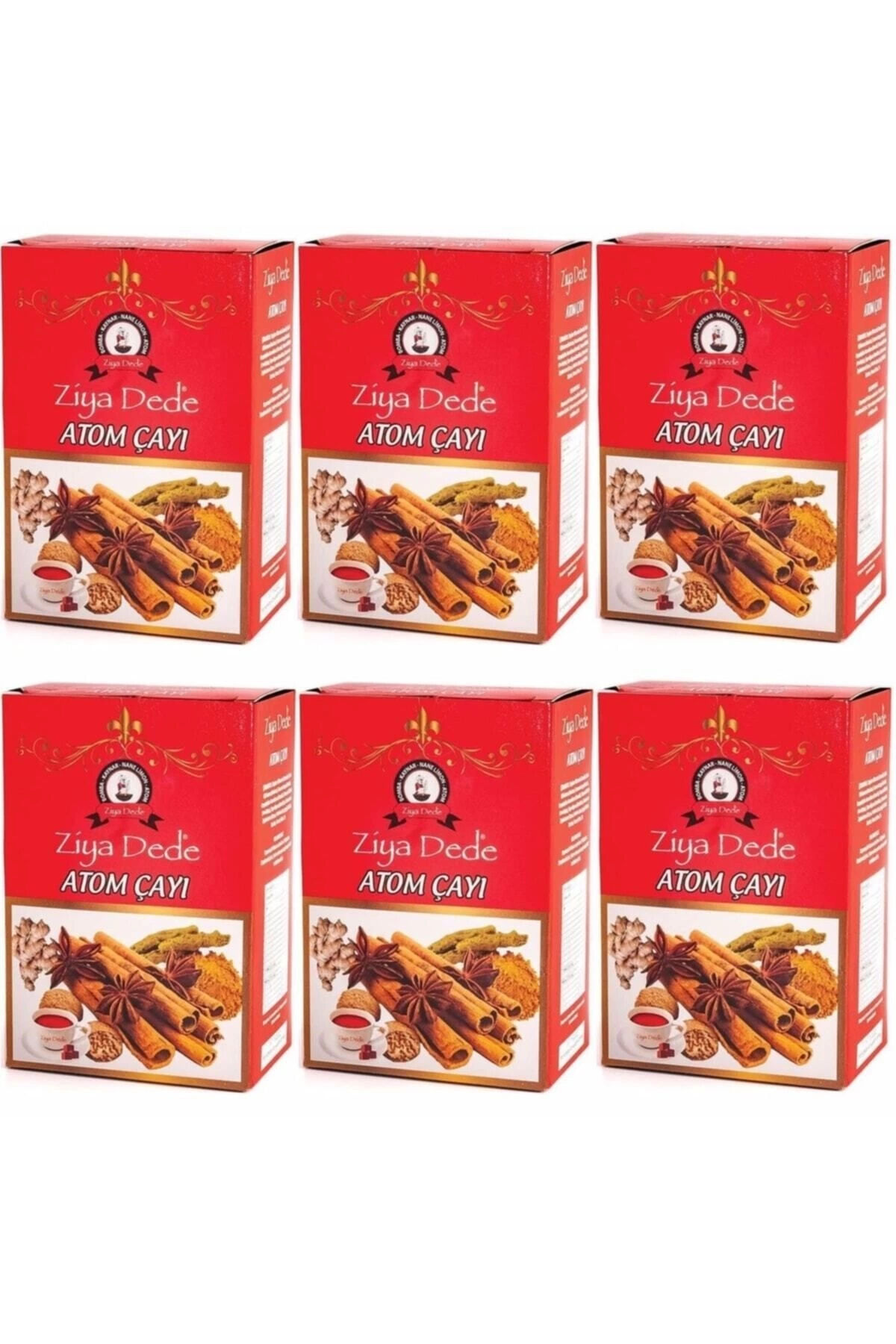Ziya Dede Atom Çayı 6 x (Standart Paket) | Geleneksel Karışık Bitki ve Baharat Çayı Seti