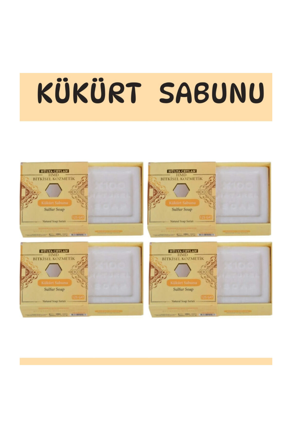Kükürt Sabunu 4 x 125 gr | Cilt ve Vücut Bakımı İçin Derinlemesine Arındırıcı, Yağ Dengeleyici ve Gözenek Temizleyici Özel Sabun Seti