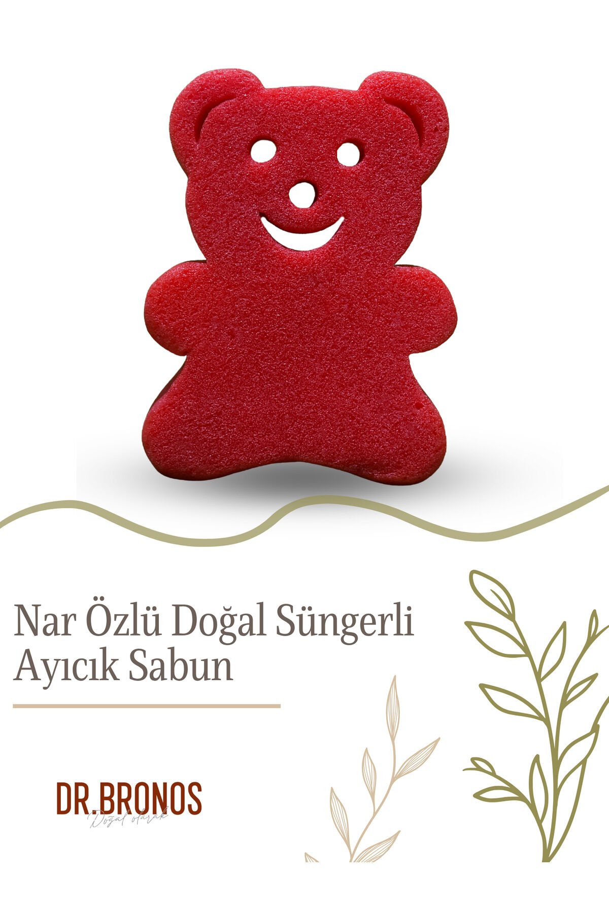 Nar Özlü Doğal Süngerli Ayıcık Sabunu 135 gr | Antioksidan ve Canlandırıcı / Cilt Bakım Sabunu
