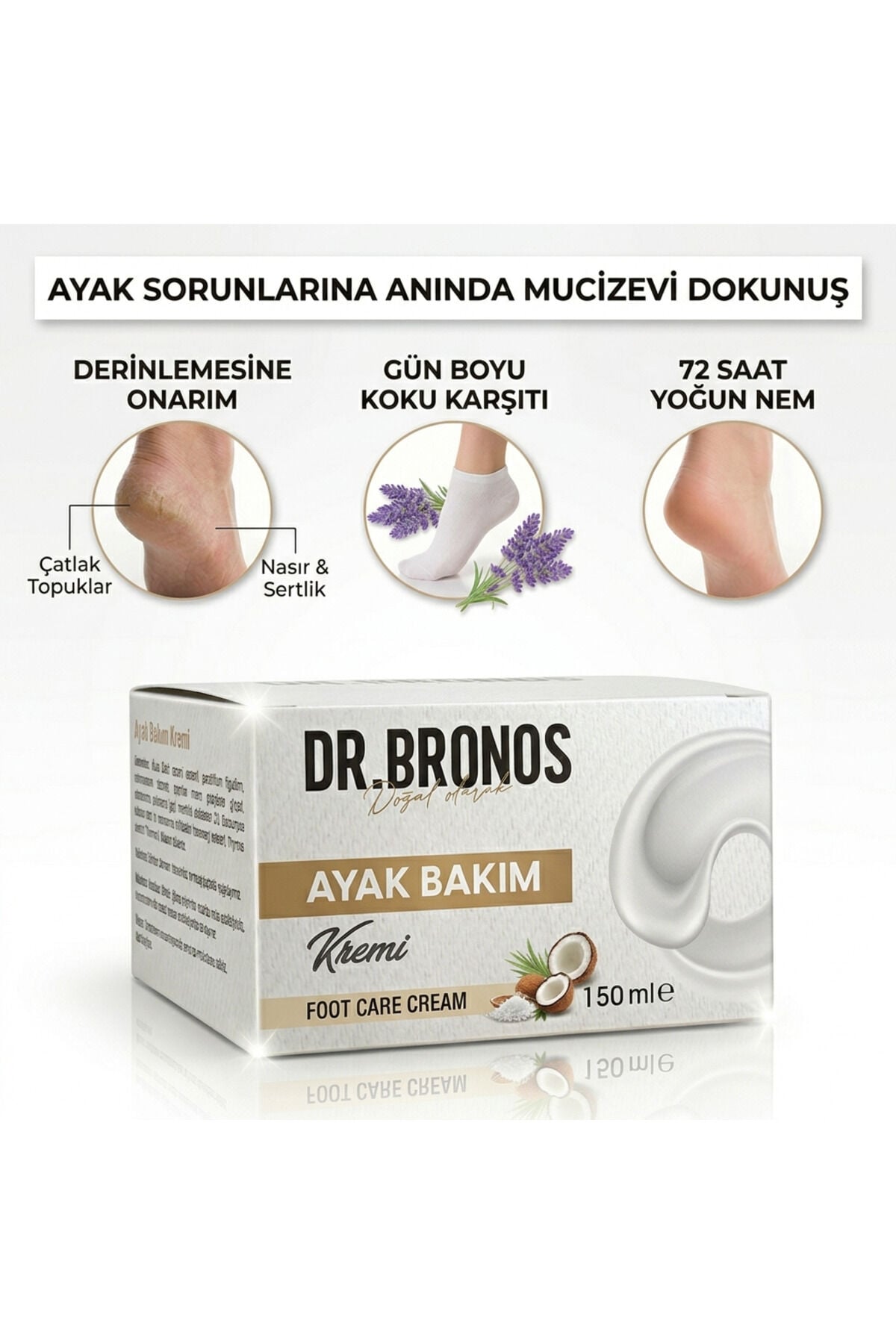 Ayak Bakım Kremi 150 ml | Koku, Mantar, Nasır, Kaşıntı ve Çatlak Karşıtı Doğal Bakım
