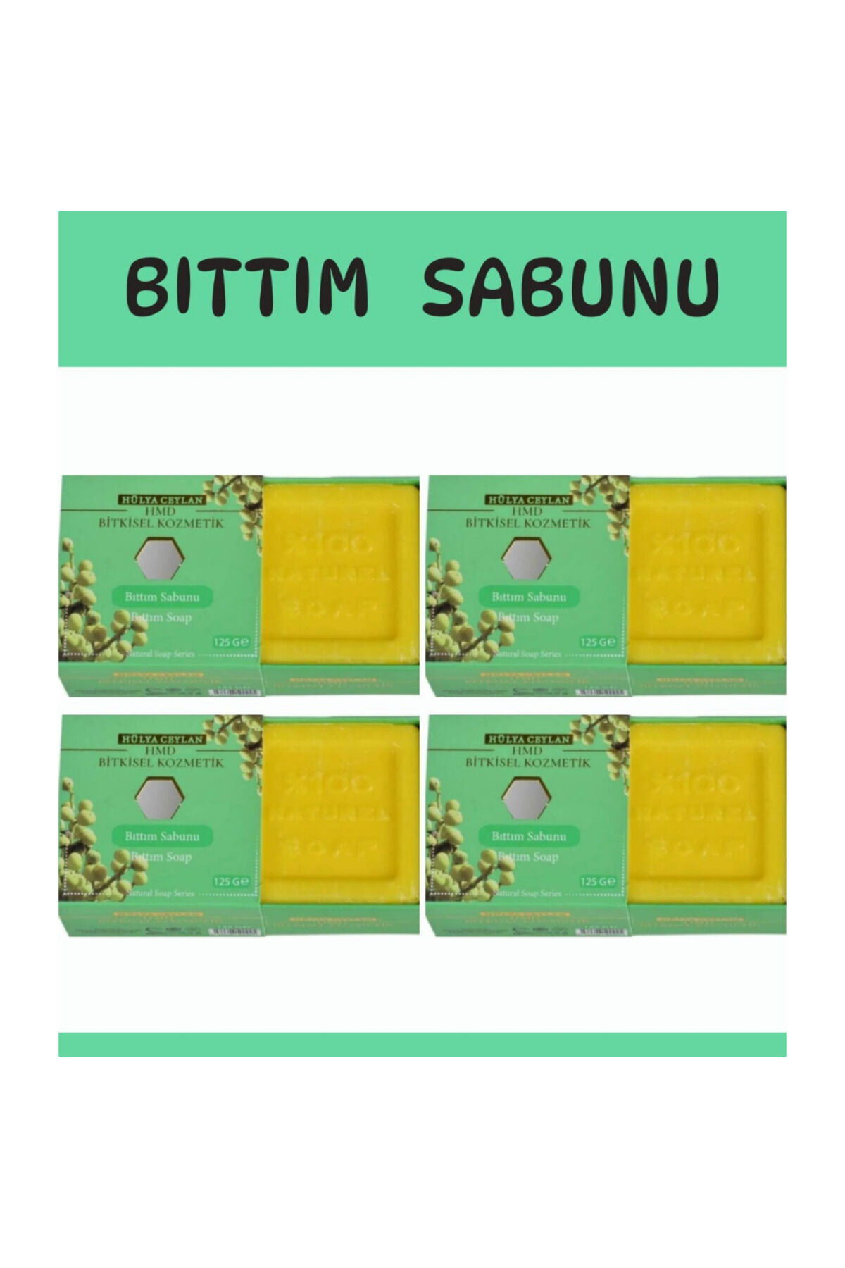 Doğal Bıttım Sabunu 4 x 125 gr | Saç ve Cilt Bakımı İçin Derinlemesine Arındırıcı, Besleyici ve Geleneksel Sabun Seti