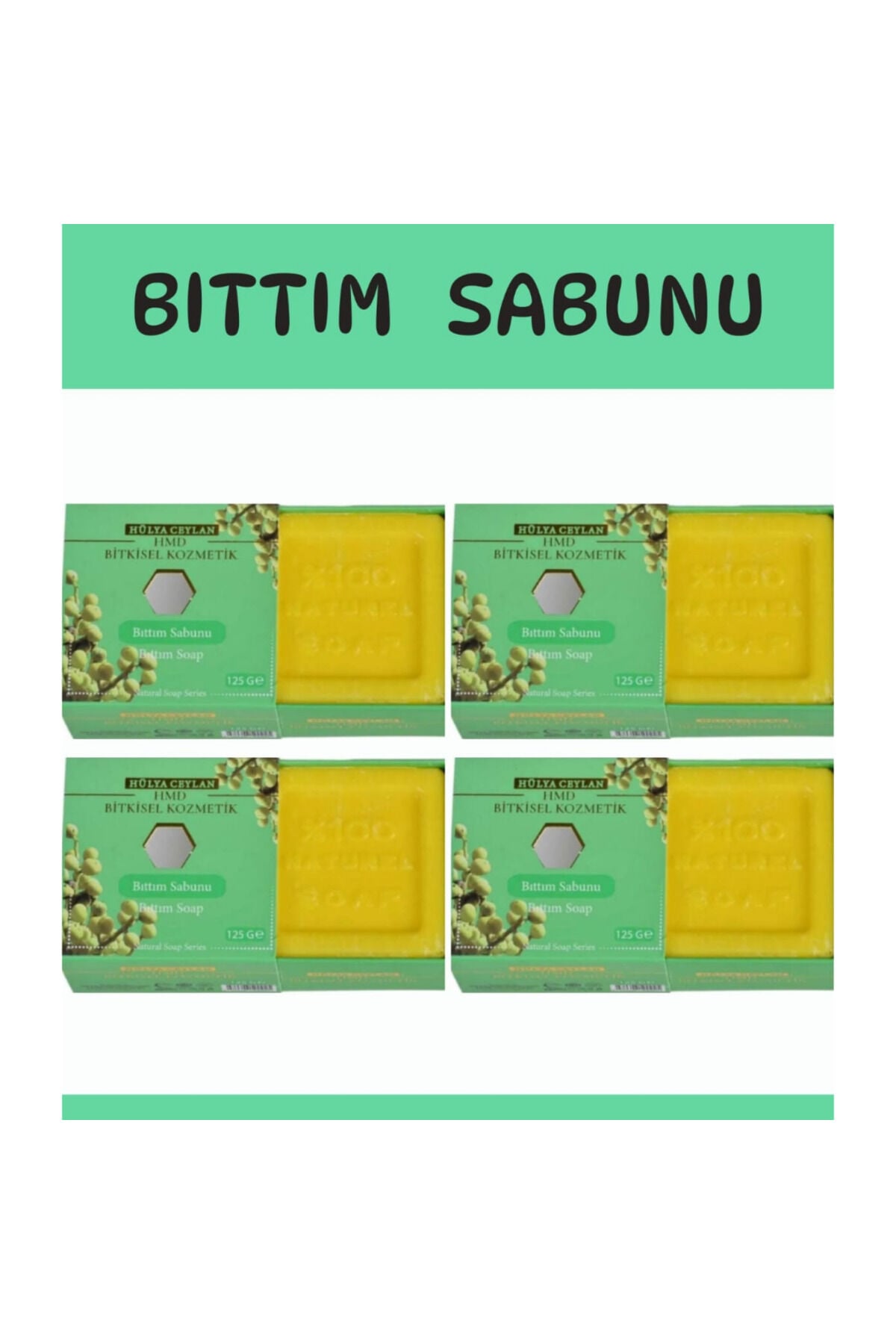 Doğal Bıttım Sabunu 4 x 125 gr | Saç ve Cilt Bakımı İçin Derinlemesine Arındırıcı, Besleyici ve Geleneksel Sabun Seti