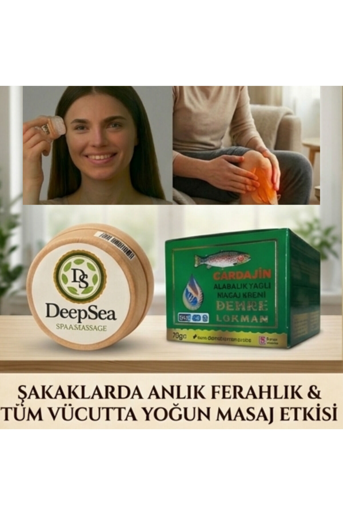 Baş-Eklem & Vucut Ağrılarında Etkili Rahatlama Masaj Seti(Deepsea Mentol &Gardajin Alabalık Yağı)