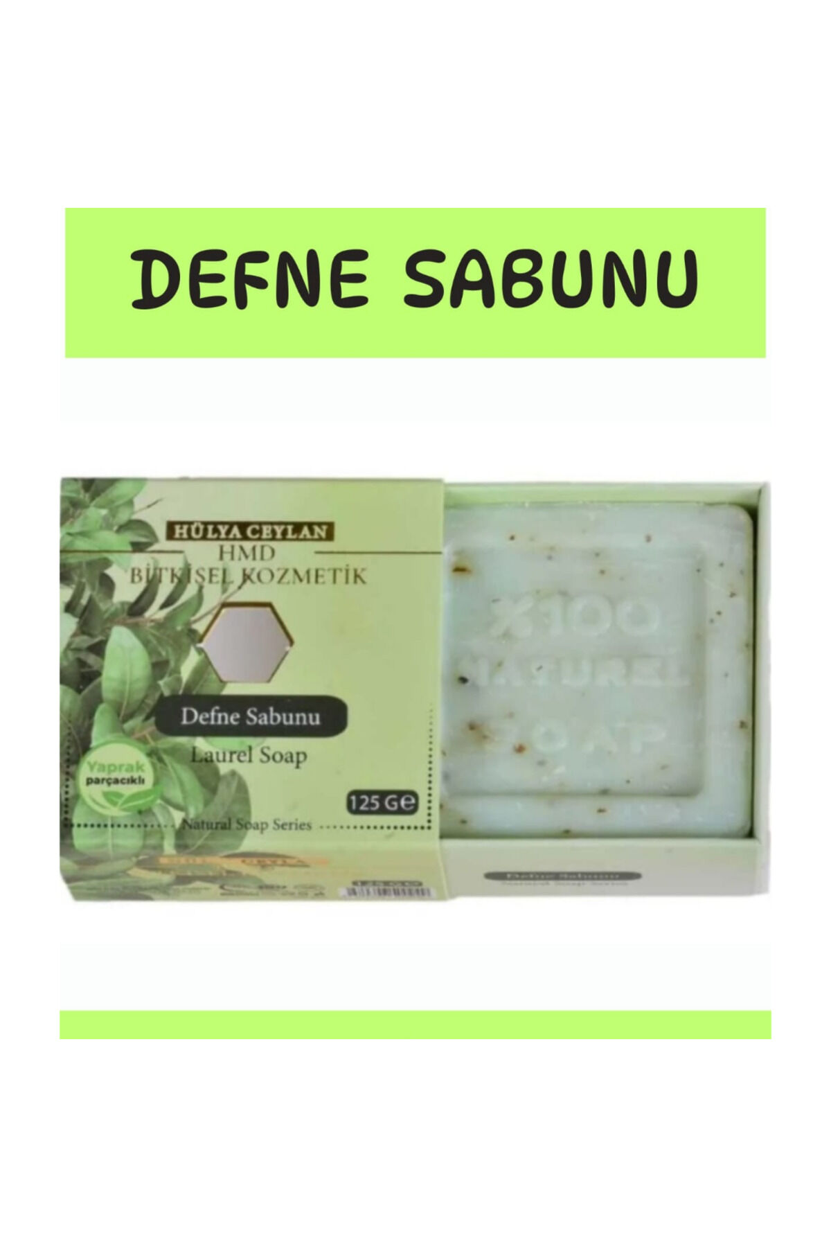 Parçacıklı Defne Sabunu 125 gr | Saç ve Cilt Bakımı İçin Derinlemesine Temizleyici, Besleyici ve Arındırıcı Geleneksel Sabun