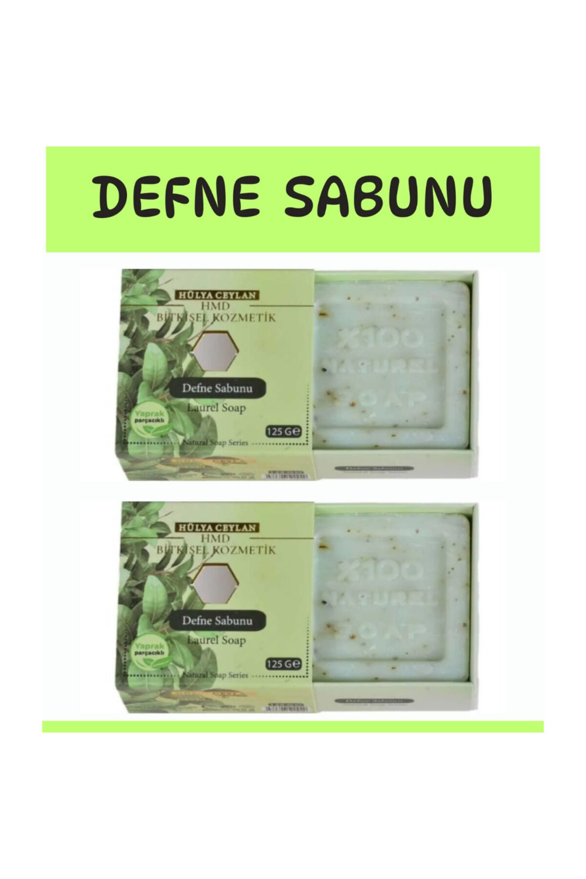 Parçacıklı Defne Sabunu 2 x 125 gr | Saç ve Cilt Bakımı İçin Derinlemesine Temizleyici, Besleyici ve Arındırıcı Geleneksel Sabun Seti