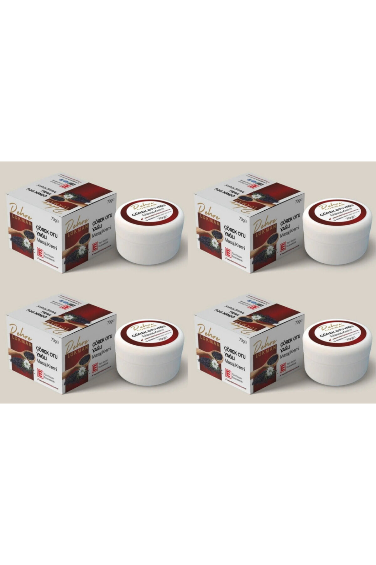 Çörek Otu Yağlı Masaj Kremi 4 x 70 gr | Besleyici ve Rahatlatıcı Masaj Kremi Seti