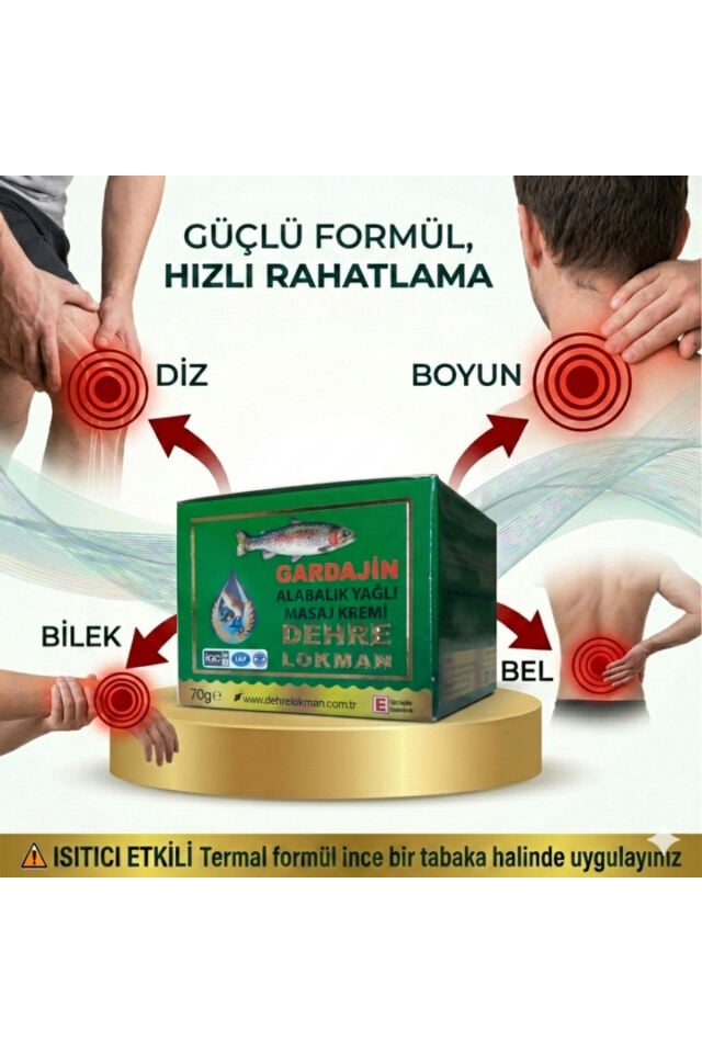 Gardajin Alabalık Yağı Özlü Masaj Kremi 5 x 70 gr | Yoğun Rahatlatıcı ve Isıtıcı Masaj Kremi Seti