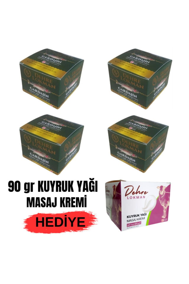 Gardajin Lüks Alabalık Yağlı Masaj Kremi 70 gr x 4 + 90 gr Kuyruk Yağı Masaj Kremi Hediye