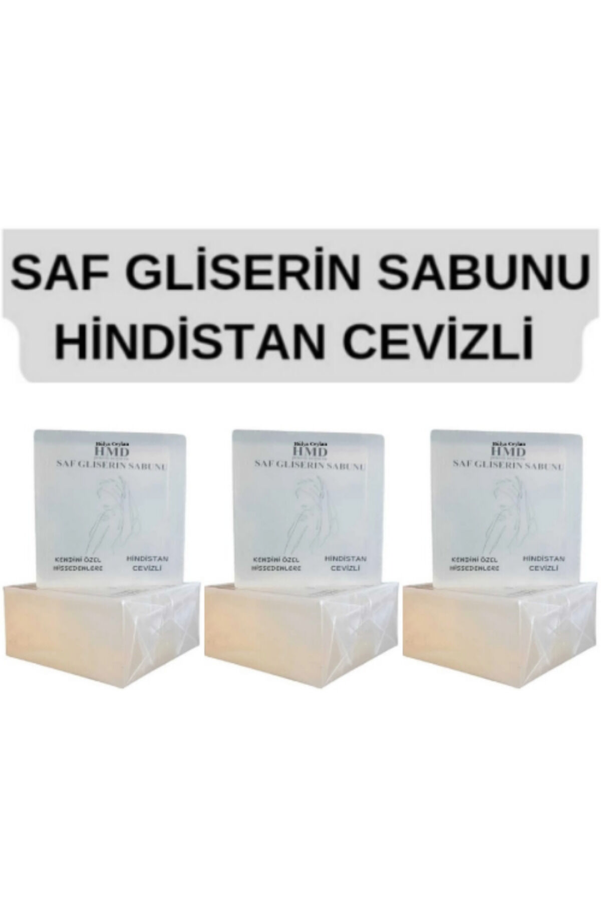 Saf Gliserin Sabunu Hindistan Cevizli  120 gr x 3 | Yoğun Nemlendirici, Onarıcı ve Besleyici Şeffaf Gliserin Sabun Seti