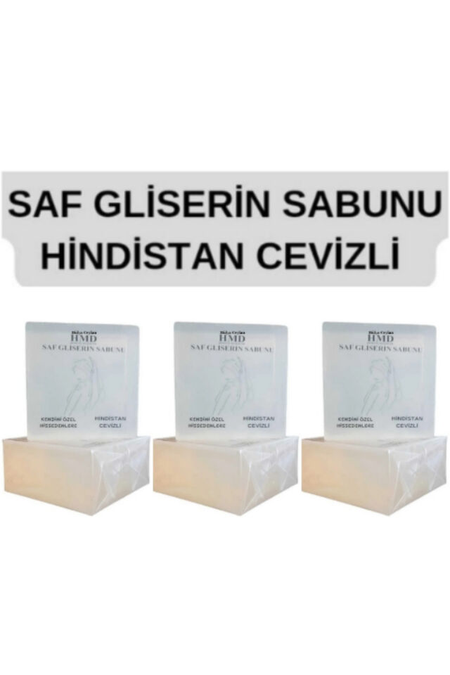 Saf Gliserin Sabunu Hindistan Cevizli  120 gr x 3 | Yoğun Nemlendirici, Onarıcı ve Besleyici Şeffaf Gliserin Sabun Seti