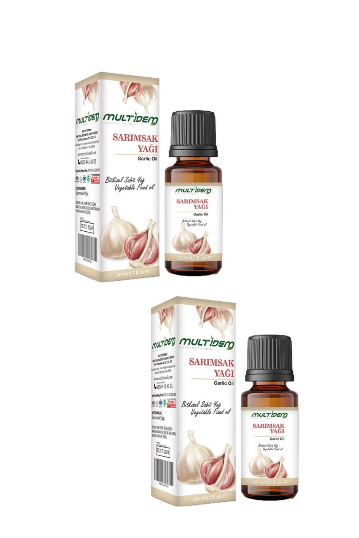 Sarımsak Yağı 2 x 20 ml | Saç Köklerini Güçlendirici, Canlandırıcı ve Besleyici Saf Bitkisel Bakım Yağı Seti