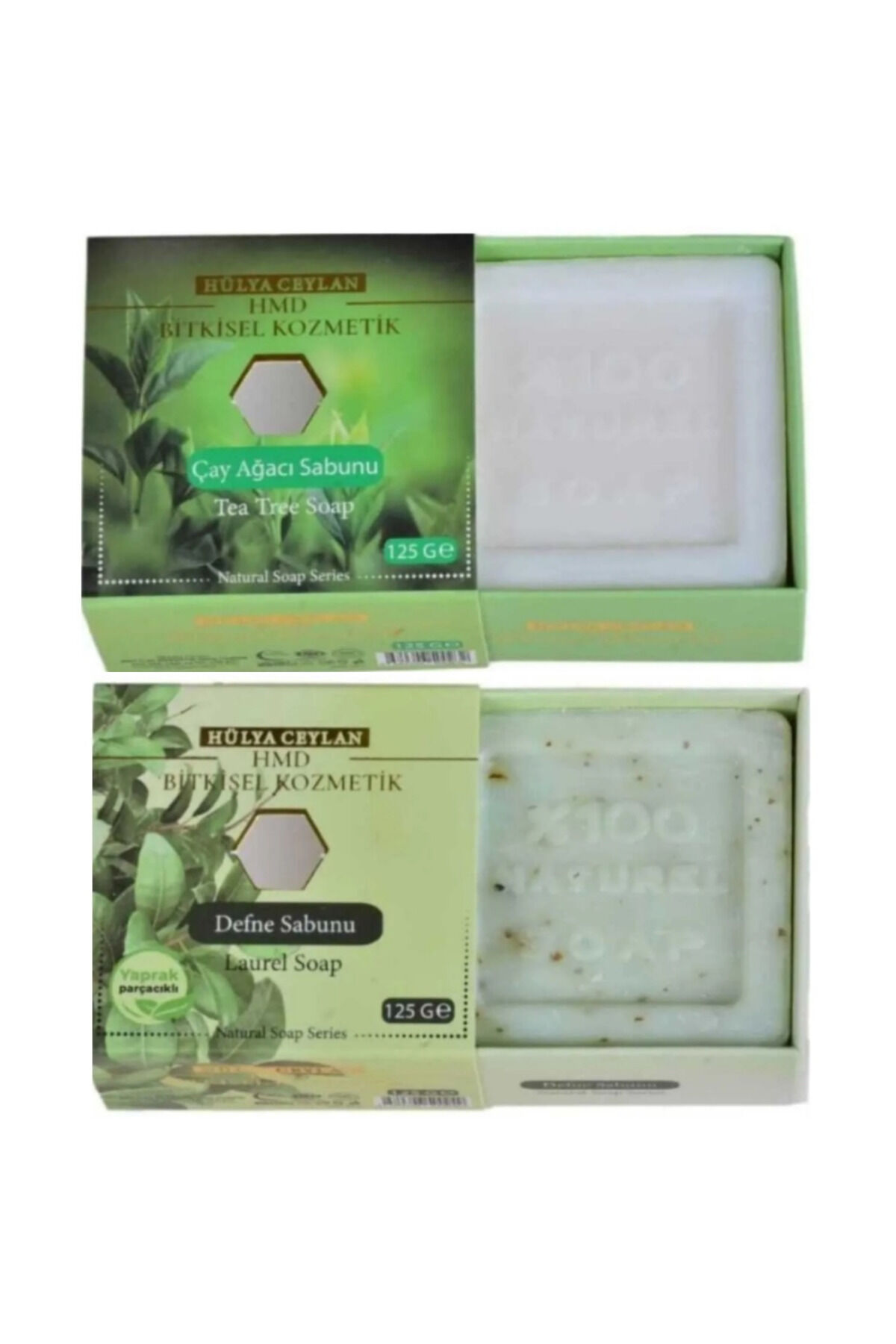 Çay Ağacı ve Defne Sabun 2 x 125 gr | Arındırıcı, Ferahlatıcı ve Cilt Dengesini Destekleyici Doğal Bitkisel Sabun Seti