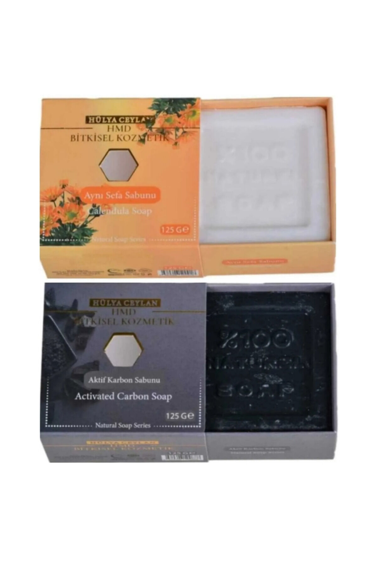 Aynısafa ve Aktif Karbon Sabun 2 x 125 gr | Arındırıcı, Yatıştırıcı ve Gözenek Temizleyici Doğal Bitkisel Sabun Seti