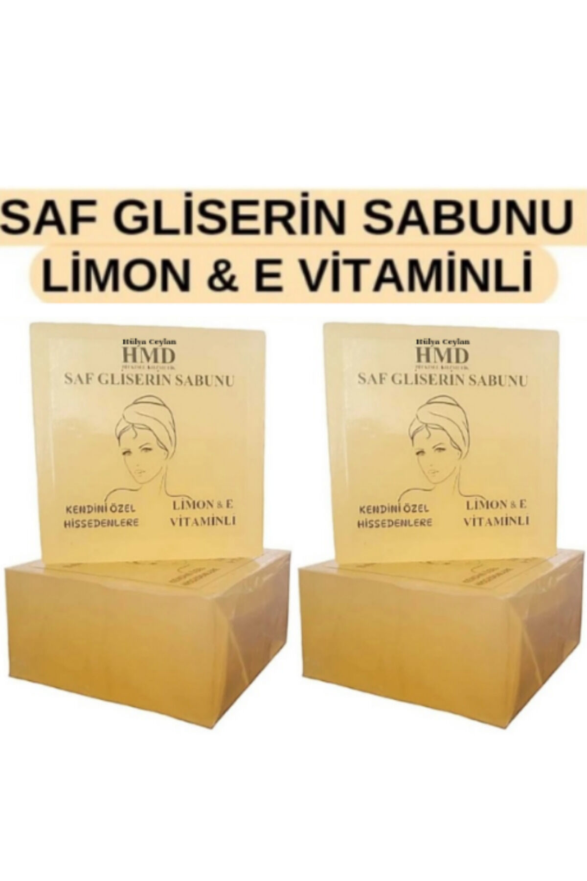 Saf Gliserin Sabunu 120 Gr X 2 Ad.Limon & E Vitaminli Arındırıcı,Onarıcı,Besleyici,Nemlendirici %100 Doğal Bitkisel Şeffaf Gliserin Sabunu