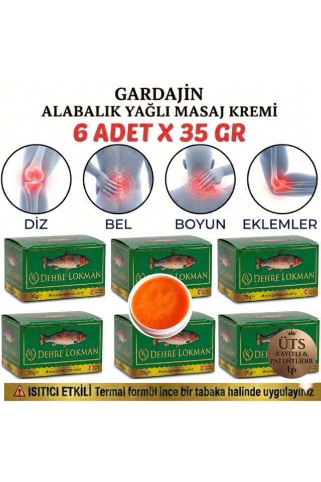 Gardajin Alabalık Yağı Masaj Kremi 35 gr X 6 Ad.(Diz,Bel,Boyun,Kas ve eklemler İçin)