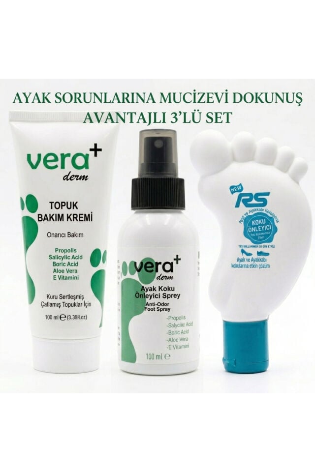 Ayak Koku Önleyici ve Bakım Seti | Kötü Koku, Mantar ve Topuk Çatlaklarına Karşı Kapsamlı ve Etkili Koruma Paketi