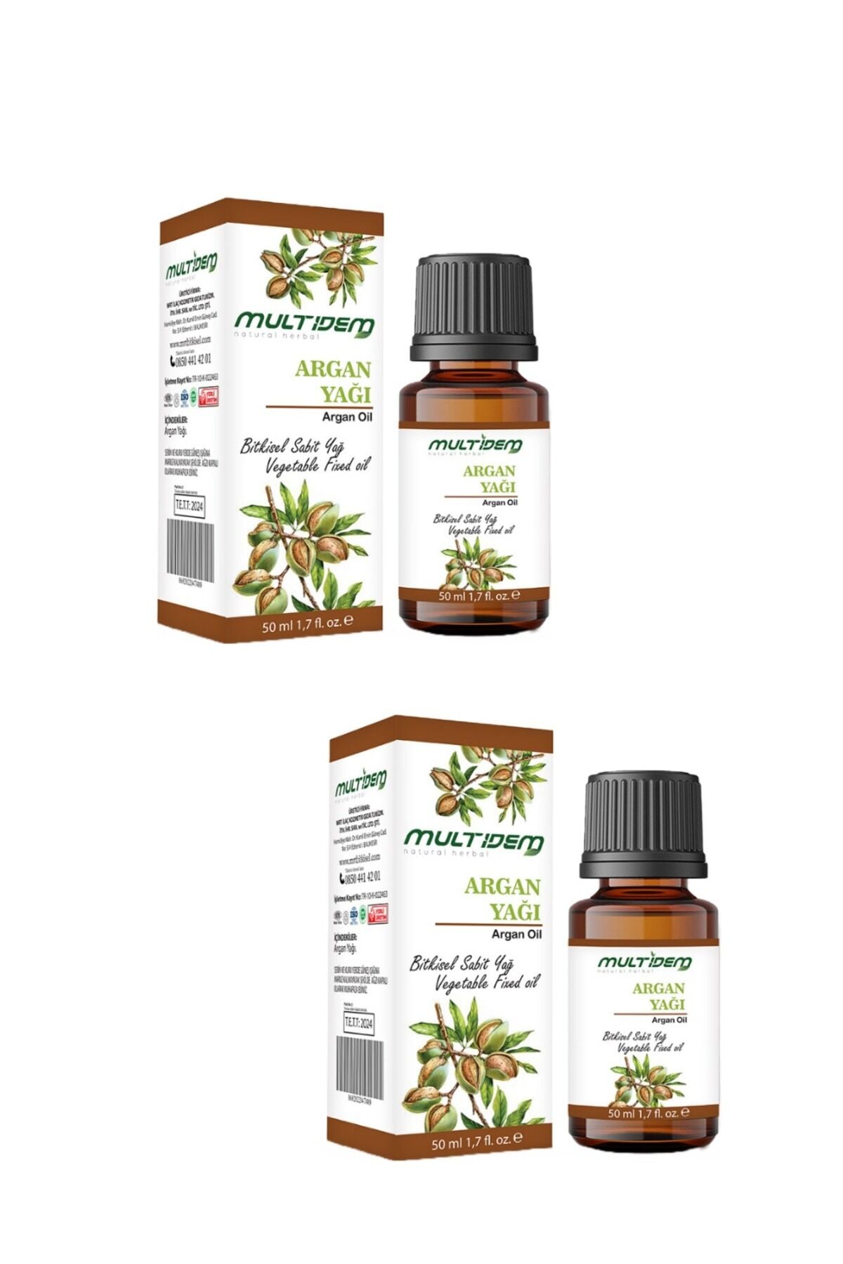 Argan Yağı 2 x 50 ml | Doğal ve Yoğun Besleyici Saç, Cilt ve Tırnak Bakım Yağı Seti