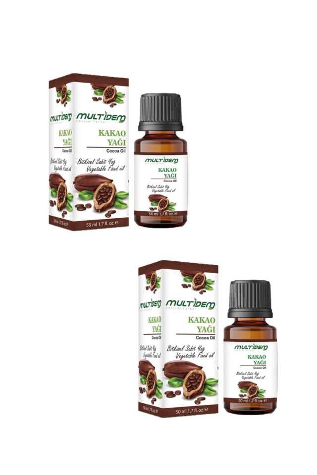 Kakao Yağı 2 x 50 ml | Yoğun Nemlendirici, Besleyici ve Koruyucu Cilt Bakım Yağı Seti